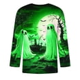 thumbnail image 4 of Camisas de Manga Larga para Hombres Imprimir Blusa de Manga Corta de Cuello Redondo, Camisas de Lino para Hombres, 4 of 4