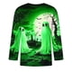 thumbnail image 2 of Camisas de Manga Larga para Hombres Imprimir Blusa de Manga Corta de Cuello Redondo, Camisas de Lino para Hombres, 2 of 4
