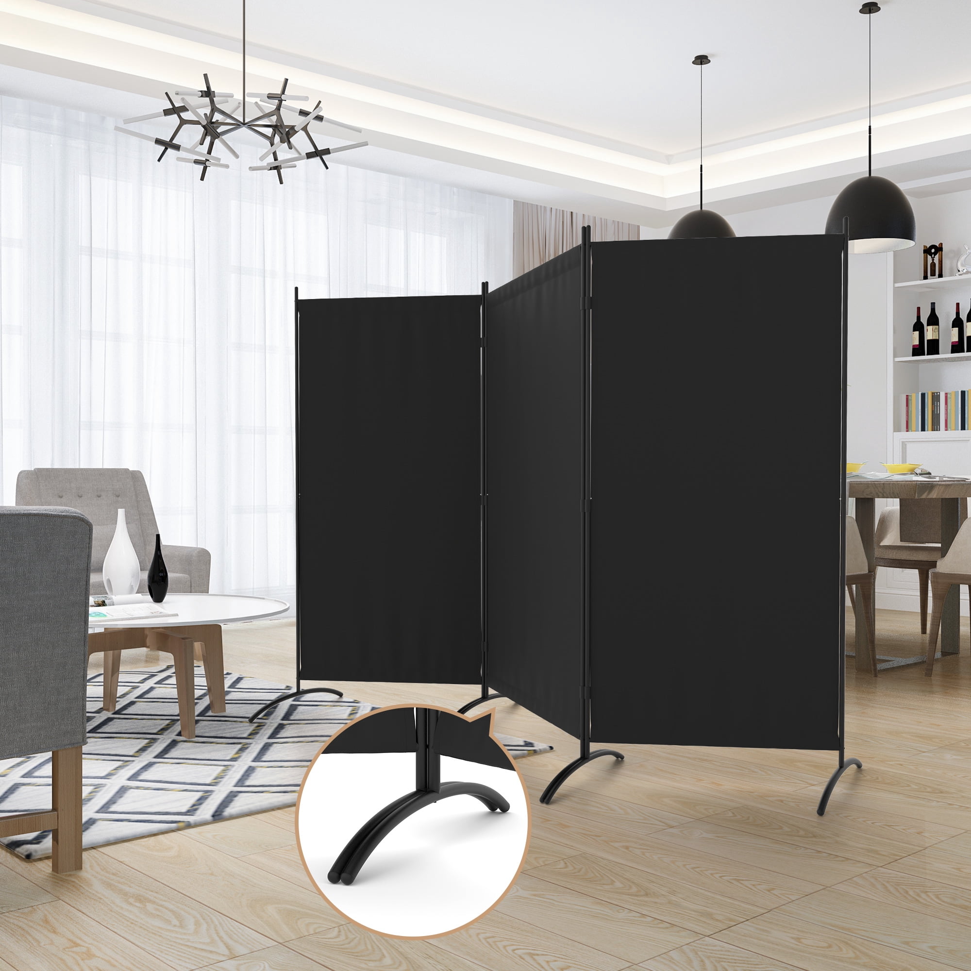 Room Divider 8FT Portable Room Dividers And Folding Privacy Screens, 101'' L Fabric Divider For Room Separation, 3 Panel Partition Room Dividers Freestanding Wall Divider Screen