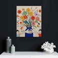 thumbnail image 4 of JEUXUS Framed Canvas Print Wall Art Pablo Picasso Flower Bouquet Peace Nature Wilderness Illustrations Fine Art Rustic Scenic Relax/Calm Colorful for Living Room, Bedroom, 16x20in, 4 of 4