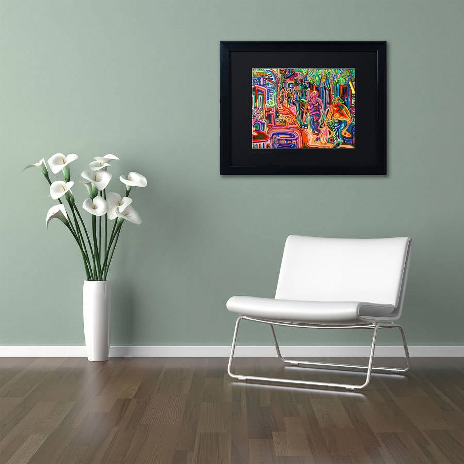 Trademark Fine Art "Folk" Canvas Art by Josh Byer, Black Matte, Black Frame