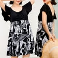 thumbnail image 3 of ENJOYW Swim Dress Loose V Neck Polyester Floral Tummy Control One-piece Swimdress for SummerPolyester, 3 of 7