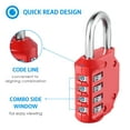thumbnail image 4 of Combination Lock, AMIR Stainless Steel 4 Digit Locks for Home School Locker Luggage Storage Box Bike, 4 of 11