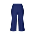 thumbnail image 7 of Huresd Capri Pants for Women, Summer Casual Pull On Womens Capris with Pockets, Women's Casual Pants & Capris, Ladies Capris Blue 2XL, 7 of 7