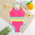 thumbnail image 4 of Mifsaly Teen Girls Swimsuits Set Kids Beach Bathing Suits 2 Piece Size 8-12 Color Contrast Trim Swimming Surfing Swimwear, 4 of 8