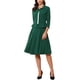 thumbnail image 2 of Conjuntos de traje de falda inspiradores y elegantes para mujeres, 2 piezas, oficina, chaqueta de blazer de 3/4 de manga, faldas plisadas, S, verde oscuro, 2 of 5