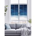 thumbnail image 4 of Non-Adhesive Static Cling Window Tint, Navy Blue Ombre Window Privacy Film Frosted, Abstract Modern Stripe Waves Moires Insulated Windows Frosted Films for Living room, 35.4 x 78.7 Inches, 4 of 9