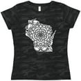 thumbnail image 3 of Inktastic Wisconsin Silhouette Mandala Women's T-Shirt, 3 of 5