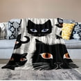 thumbnail image 2 of ARISTURING Cat Throw Blanket,Kids Pet Cats Flannel Fuzzy Blanket for Bed Sofa Couch,3D Animal All Season Bed Blanket Cute Kitten Black White Breathable Plush Blanket Room Decor, 2 of 6