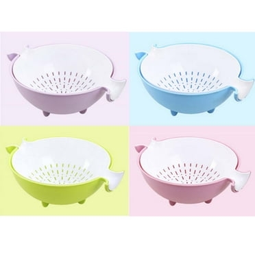 HAKIDZEL Square Pink Colanders For Vegetable Strainer And Holding Foods 1Pack 11.8x9.8x4.7in