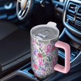 thumbnail image 6 of Pink Breast Cancer Tumbler with Handle and Lid,40oz Double Wall Vacuum Insulated Tumbler,Cups Gift for Women and Men, 6 of 7