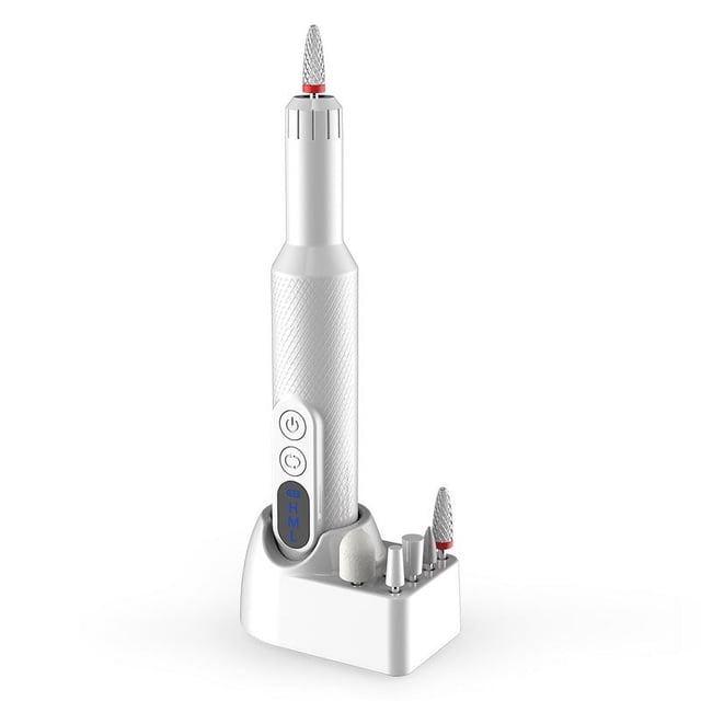 Taladro De Uñas InalámbricoLima Eléctrica,Máquina De Lima De Uñas Ligera Recargable Con Brocas Para Uñas,Herramientas De Uñas Profesionales ParaUñas De Gel Acrílico,ManicuraPedicuraPulido,Blanco JM pulidor de uñas