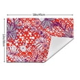 thumbnail image 3 of YFYANG Washable Heat-Resistant Placemats, 70% PVC/30% Polyester, Red Floral Line Art Kitchen Table Mat, 12" x 18" 4 Piece, 3 of 6