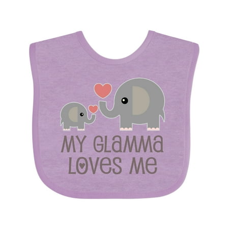 

Inktastic My Glamma Loves Me Grandchild Gift Baby Boy or Baby Girl Bib