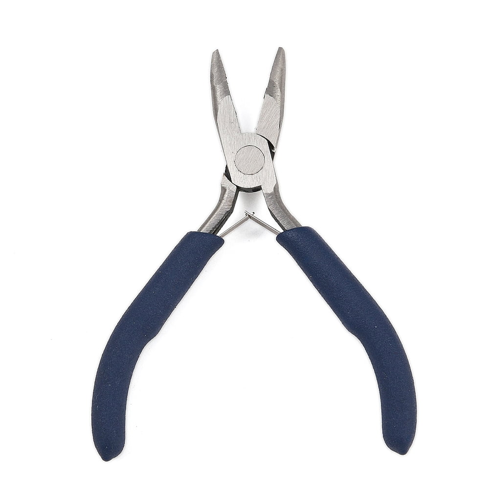 10pcs 45# Carbon Steel Jewelry Pliers Bent Nose Pliers Polishing Royal Blue Stainless Steel color 13x7.4x1.7cm
