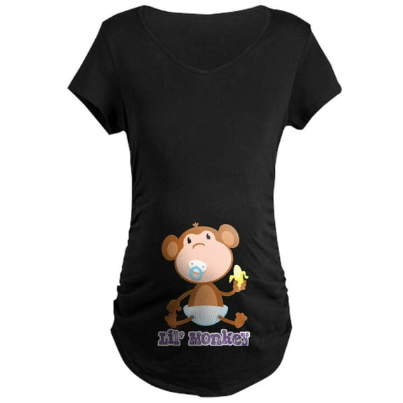 CafePress - Lil' Monkey Maternity Dark T Shirt - Maternity Dark T-Shirt