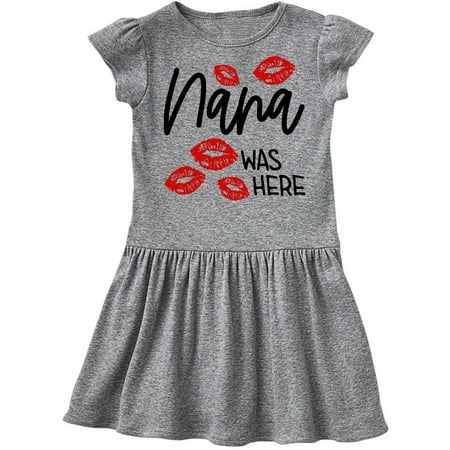 

Inktastic Nana Was Here Red Kisses Gift Toddler Girl Dress