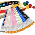 thumbnail image 6 of DF 48 Pcs Acrylic Paint Brush Set, 6 Color Round-Pointed Tip and Flat Small Brush Bulk, Nylon Paint Brushes for DIY Classroom Acrylic Watercolor Canvas Face Painting Touch Up, 6 of 8