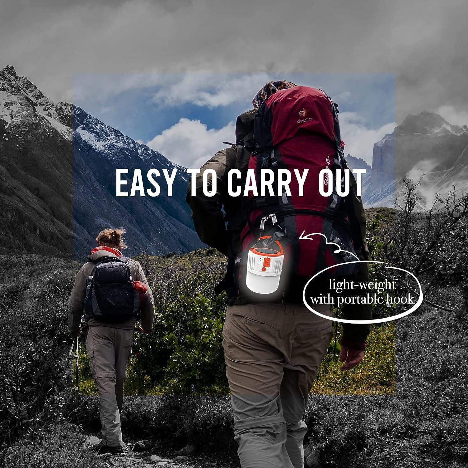 Teblint LED Camping Lantern Rechargeable, LED Tent Light, 5 Light Modes 4800mAh Power Bank, Solar Camp Lantern for Equipment Charging, Life Saving, Camping, Hiking, Fishing, Shelters