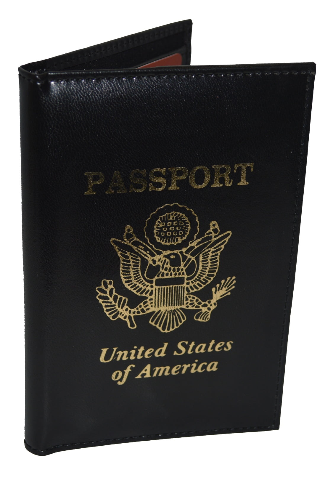 Passport Cover with USA golden priting in the front by Leatherboss
