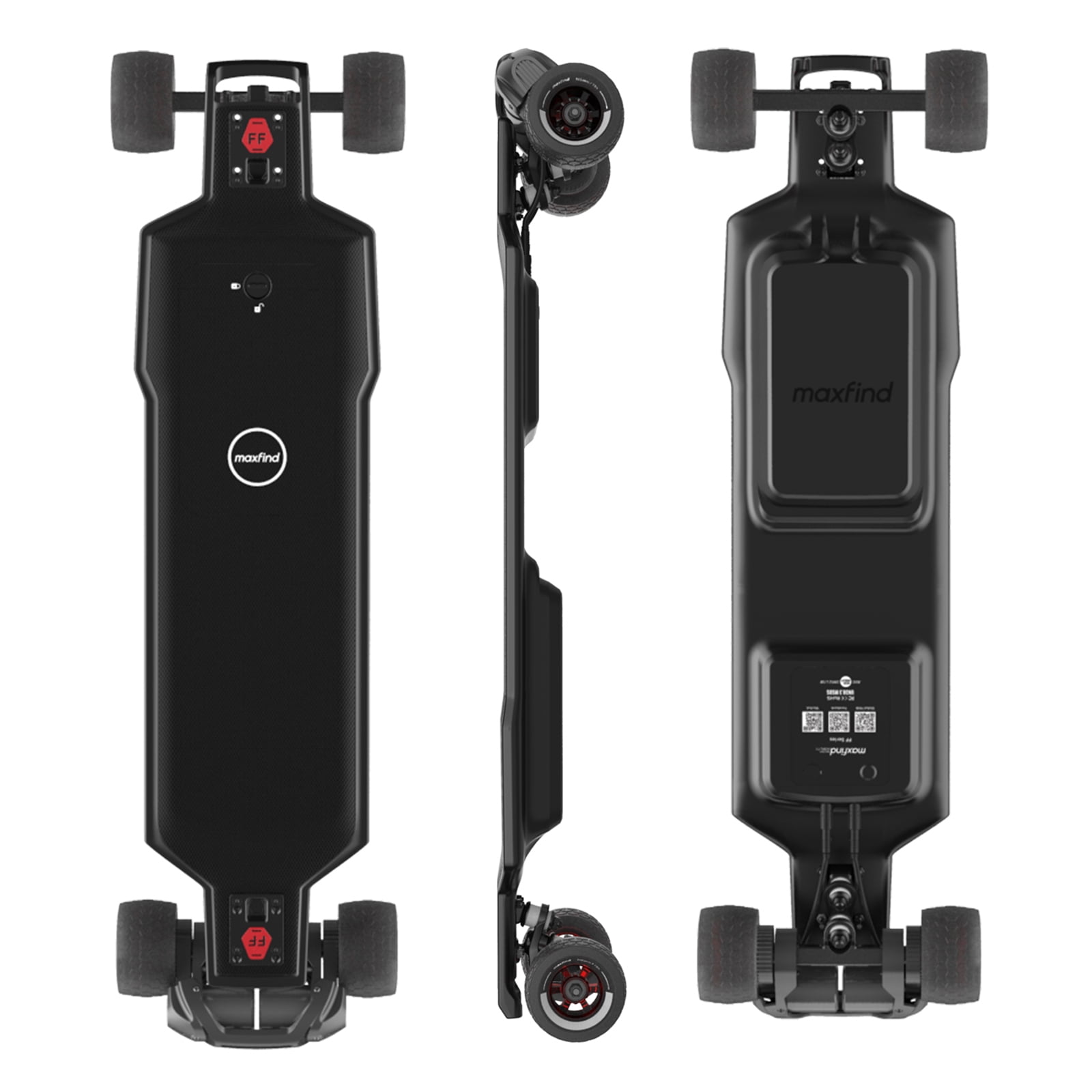Maxfind Belt Motor All-Terrain Electric Skateboards with Remote Super Power & Shock Absorption, 38" Electric Longboard for Adults Teens Kids
