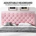 thumbnail image 4 of 4 EVER WINNER Twin Size Bed Frame with Button Tufted Headboard, Upholstered Platform Bedframe with Wood Slat Support, Box Spring Needed, Noise Free, Easy Assembly, Faux Leather & Pink, 4 of 8