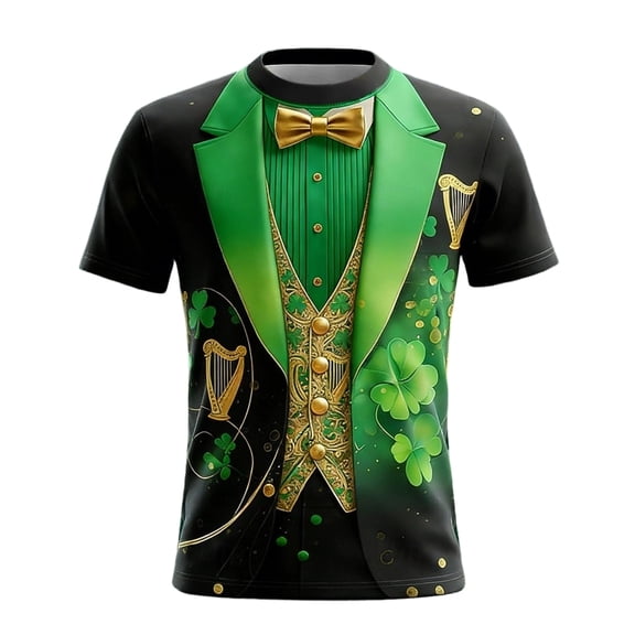Mens Polo T-Shirt St. Patrick'S Day Irish Short Sleeve Crewneck Summer Shirt for Men,Green,2XL