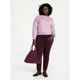 thumbnail image 2 of Terra & Sky Women's Plus Cropped Whipstitch Trim Sweater, Lightweight, Sizes 0X-5X, 2 of 5