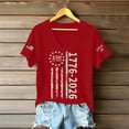 thumbnail image 4 of Women's 250th Anniversary USA Shirt Independence Day Top 4th of July Shirts America 250 Merchandise V Neck Flag Graphic Casual Tee, 4 of 5