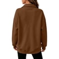 thumbnail image 5 of Lumtrix Womens Oversized Sweatshirts V Neck Henley Turtle Neck Long Sleeve Button Fleece Pullover, Casual Teen Girls Y2K , Fall Winter Fashion Coffee M, 5 of 7