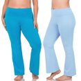 thumbnail image 1 of Pantalones de yoga acampanados de cintura alta con pliegues y corte acampanado para entrenamiento de mujer y tallas grandes de algodón elástico, 1 of 5