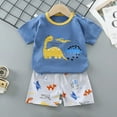 thumbnail image 2 of Toddler Kids Baby Boys Cartoon Dinosaur Clothes Set Short Sleeve T-Shirt Tops Shorts Summer Outfits 2pcs Set for 3 Months-6 Years, 2 of 9
