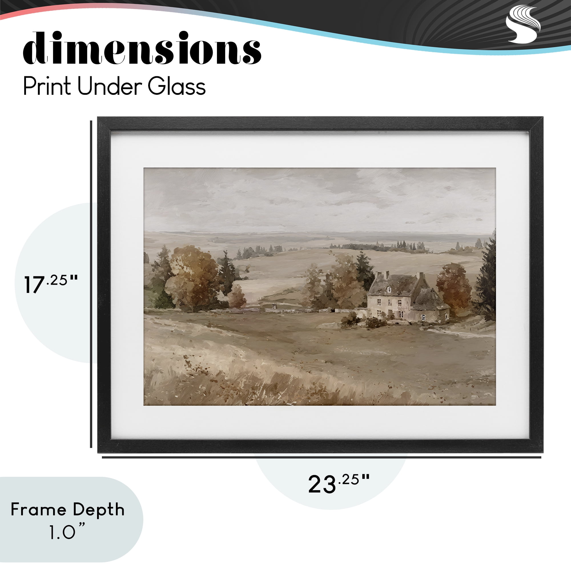 Stupell Industries Quaint Cottage in Countryside Black Framed Print Under Glass, design by Jacky Ngan