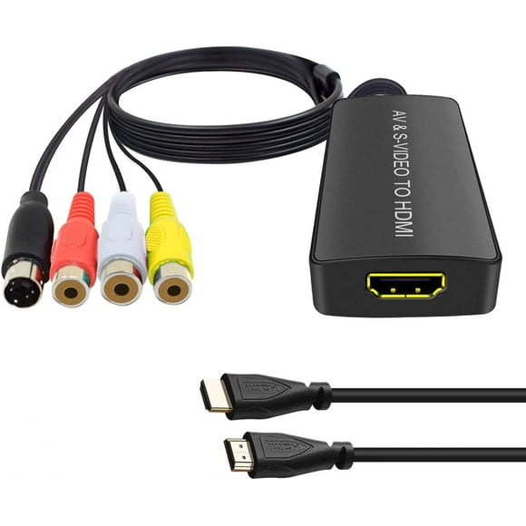 ORUYROP SVideo to HDMI Converter 3RCA AV S-Video R/L Audio Vdieo Converter Adapter Support 1080P/ 720P Compatible with WII U PS2/ PS3 STB Xbox VHS VCR Blue-Ray DVD Players