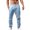Sky Blue, variant on Mens Pants Elastic Low Waist Drawsting Long Trousers Solid Color baggy Breathable Cotton-Linen pleasure Pants