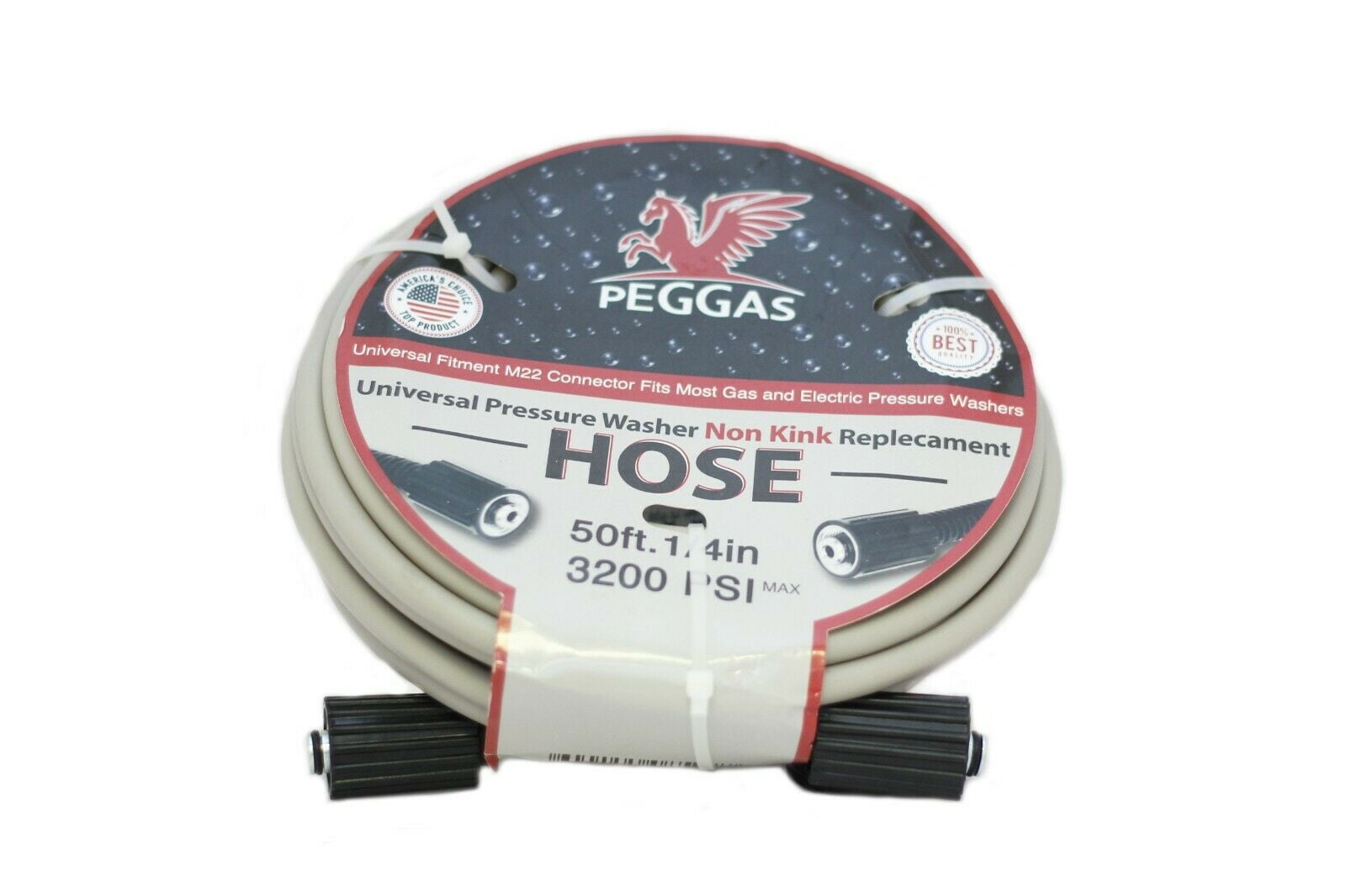 50FT Non Kink Anti Kink High Pressure Hose 3200 PSI Replacement