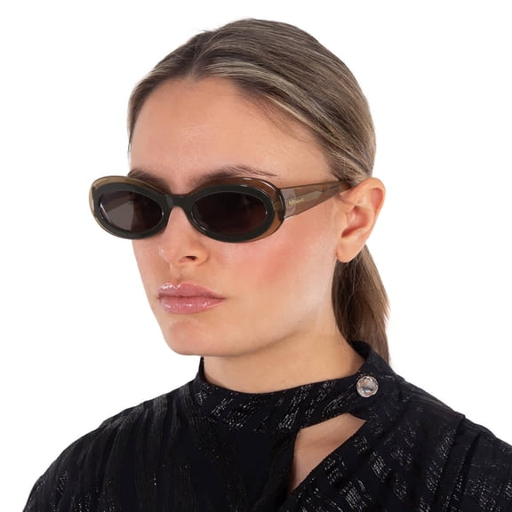 Salvatore Ferragamo SF 2003S Acetate Womens Oval Sunglasses Brown 54mm Adult
