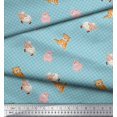 thumbnail image 3 of Soimoi Polyester Crepe Fabric Circle,Pig & Sheep Kids Printed Fabric 1 Yard 52 Inch Wide, 3 of 3