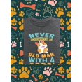 thumbnail image 3 of Old Man With A Corgi T-Shirt Men -Image by Shutterstock, Male Large, 3 of 4