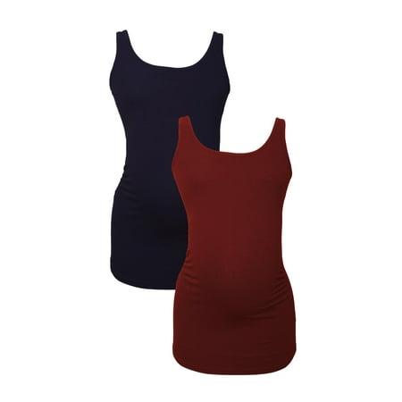 

LVMA1000 - 2 Pack- 100% premium Cotton - Women Maternity Tank Top 2 piece Set