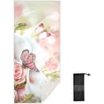 thumbnail image 2 of Butterfly Floral Spring Beach Towel 31" x 71", Quick Dry Bath Towel Super Absorbent Lightweight Travel Towel for Beach Yoga Swim Sport Camping Holiday, 2 of 7