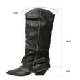 thumbnail image 6 of Leozcaa Women's Knee High Boots Fold Over Long Boots Chunky Heels Pointed Toe Dress Tall Boots for Women, 6 of 9