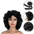 Visland Women Silk Wide Band Satin Sleeping Cap for Long Curly