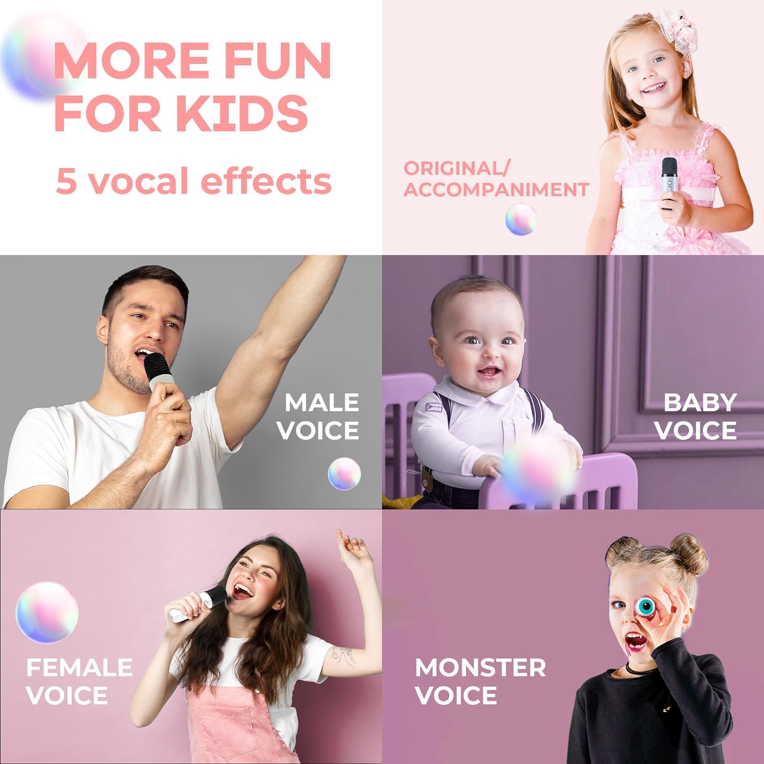 XIHAMA Kids Karaoke Machine, Portable Bluetooth Speaker with Wireless Microphone for Kids, Christmas Toys Gift for Boys Aged 4 to 10