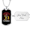 thumbnail image 4 of Firefighter In Training Necklace Stainless Steel or 18k Gold Dog Tag 24" Chain, 4 of 8