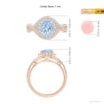 thumbnail image 5 of Angara Natural 1.12 Ct. Aquamarine with Diamond Halo Ring in 14K Rose Gold for Women (Ring Size: 11.5), 5 of 10