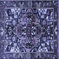 thumbnail image 1 of Ahgly Company Machine Washable Indoor Square Persian Blue Traditional Area Rugs, 5' Square, 1 of 4