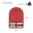 thumbnail image 2 of Báscula Digital Gramera 10kg Cocina Repostería Precisión Color Rojo, 2 of 6