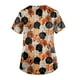 thumbnail image 3 of Puntoco moda mujer casual cuello pico blusa estampada manga corta camiseta verano Halloween bolsillos tops Puntoco Puntoco-2897, 3 of 5