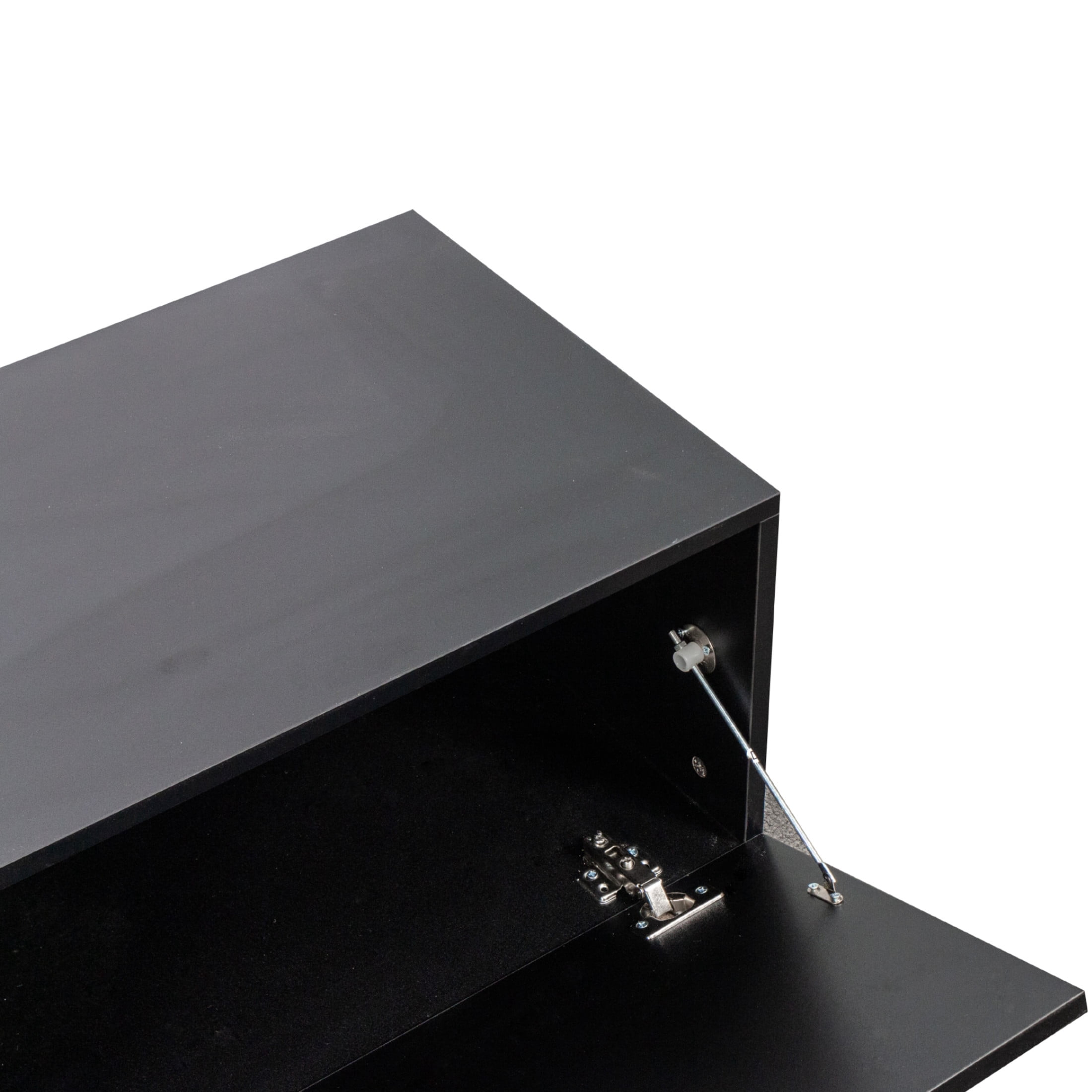 Noble House 63" Floating Media Console, Wall Mounted TV Stand with Drop-Down Cabinets for Living Room, Black